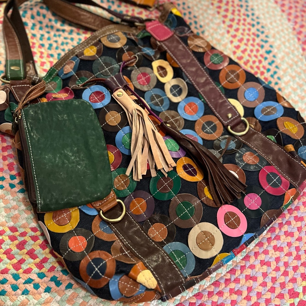 Amerileather Lloyd Patchwork Convertible Tote - image 3